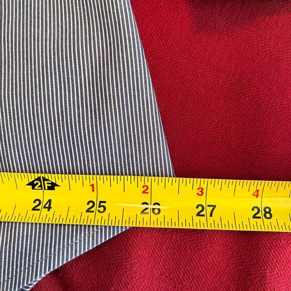 Worthington Women Blue pinstripe Button front ¾ length Sleeve Blouse - Picture 8 of 9